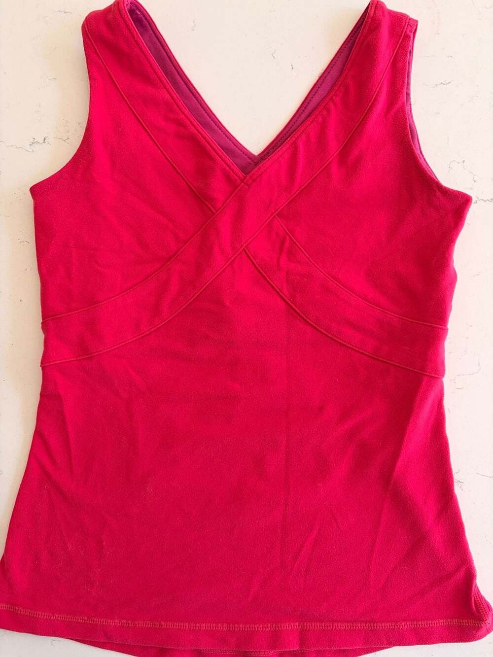 Lululemon Pink V-Neck Wrap Front Athletic Tank Top